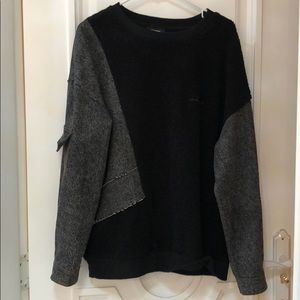 KOREAN BOUTIQUE SHERPA MIX DENIM SHIRT